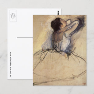 Carte Postale La Danseuse d'Edgar Degas, Art Vintage de Ballerin