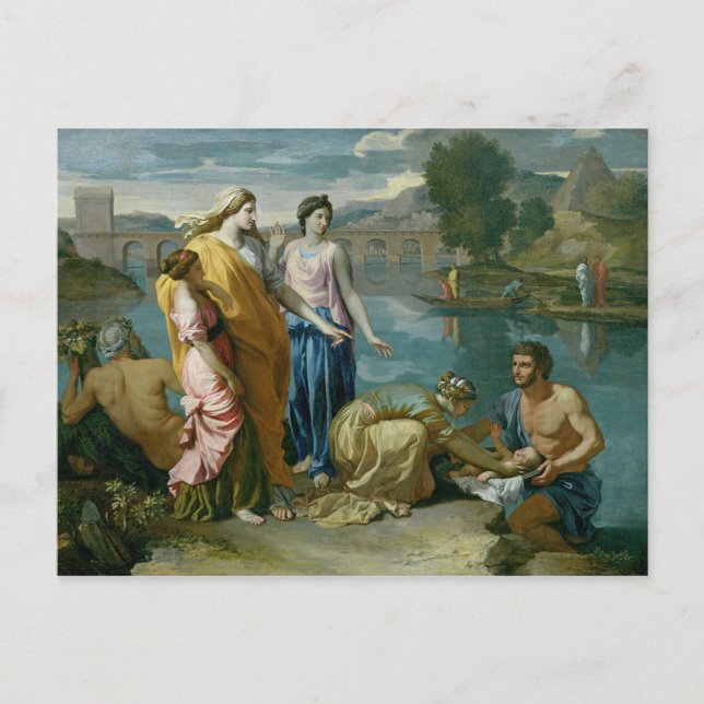 Carte Postale La découverte de Moïse, 1638 (Devant)