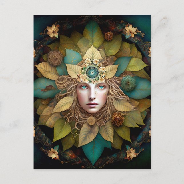 Carte Postale La déesse de la nature Mandala (Devant)