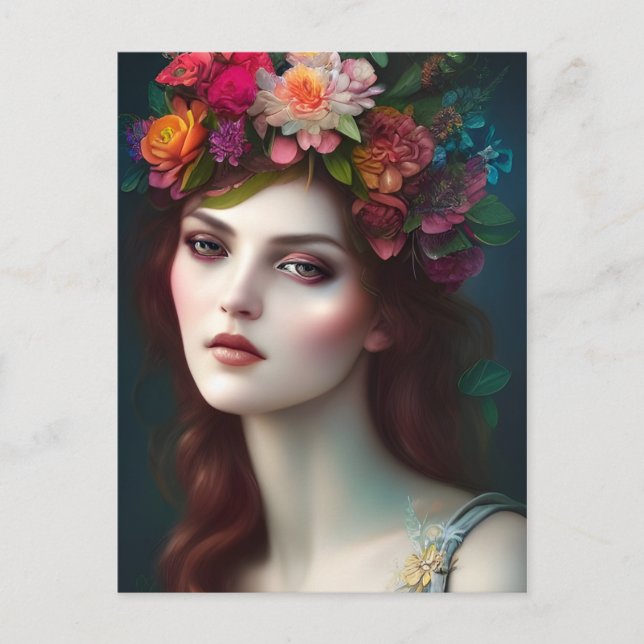 Carte Postale La déesse de l'amour Portrait de fleur étonnant (Devant)
