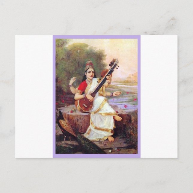Carte Postale La déesse hindoue Saraswati (Devant)