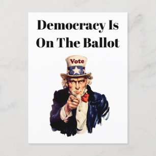 Carte Postale La démocratie est sur le bulletin de vote 2026