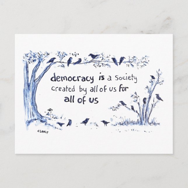 Carte Postale La démocratie pour tous (Devant)