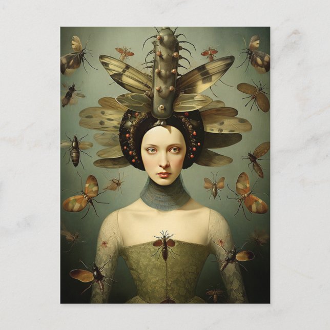 Carte Postale La Déplaisante dame aux bogues rétro (Devant)