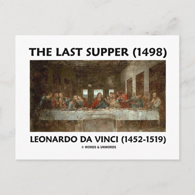 Carte Postale La Dernière Cène (1498) de Léonard de Vinci (Devant)
