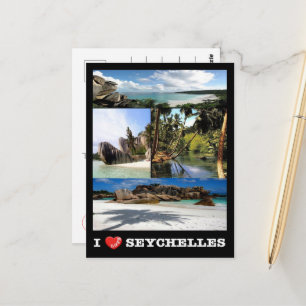 Carte Postale La Digue - Seychelles - I Love -