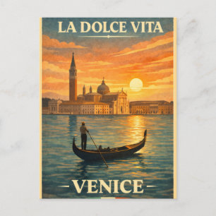 Carte Postale La Dolce Vita - Affiche de voyage vintage Venise
