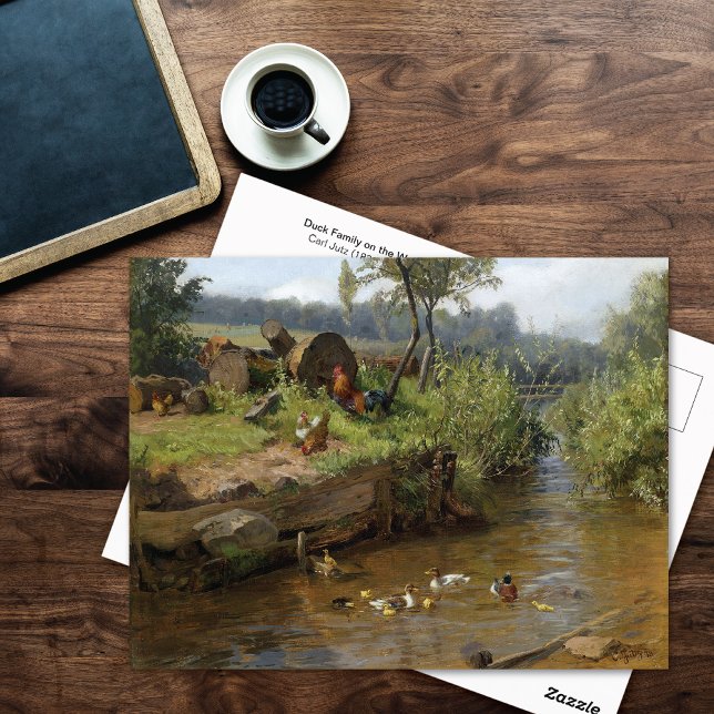 Carte Postale La famille du canard sur le Weir Carl Jutz (Créateur téléchargé)