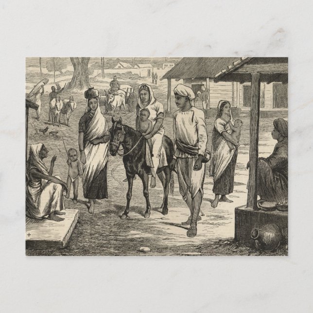 Carte Postale La famine indienne (Devant)