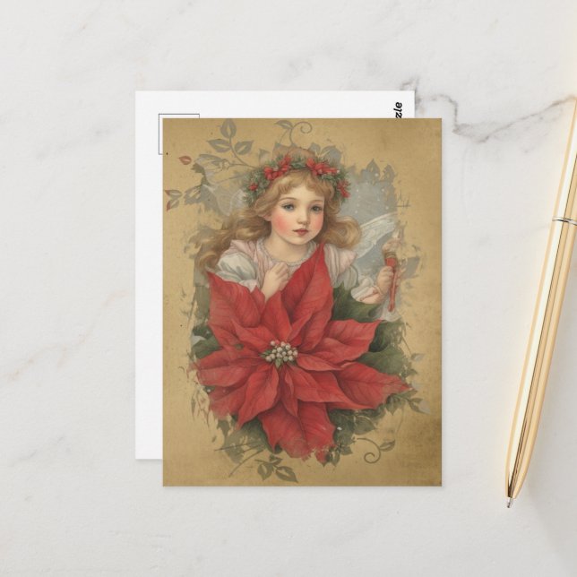 Carte Postale La Fée de Noël (Devant/Arrière en situation)