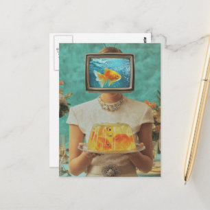 Carte Postale La femme à la gelée de poisson rétro