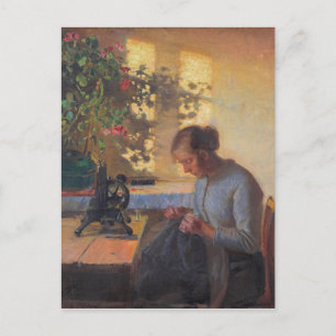 Carte Postale La femme du pêcheur à coudre d'Anna Ancher