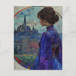 Carte Postale La femme en bleu