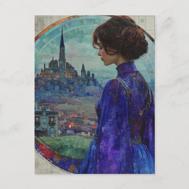 Carte Postale La femme en bleu (Devant)