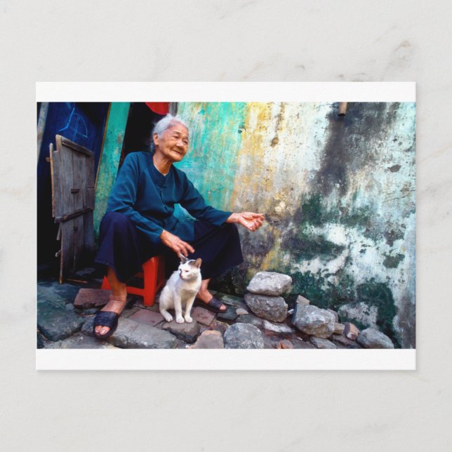 Carte Postale La femme et le chat (Devant)