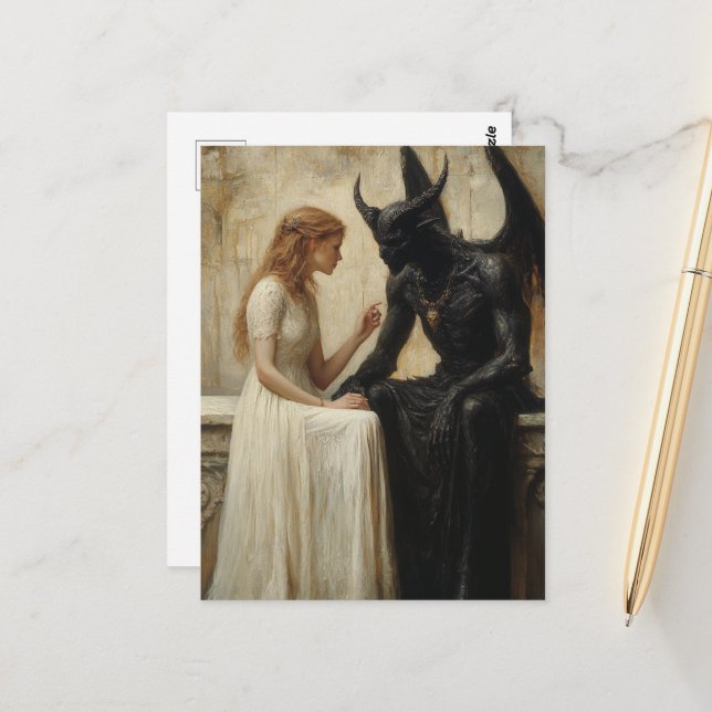 Carte Postale La femme et le démon (Devant/Arrière en situation)