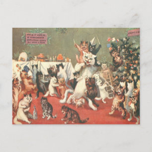 Carte Postale La fête de Noël de Louis Wain