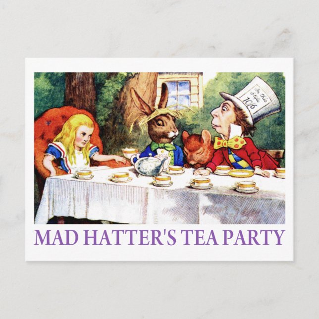 CARTE POSTALE LA FÊTE DU THÉ DE LA MAD HATTER (Devant)