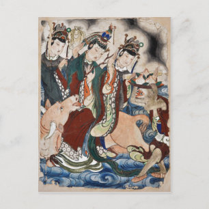 Carte Postale La figure X de la peinture murale chinoise Zodiac