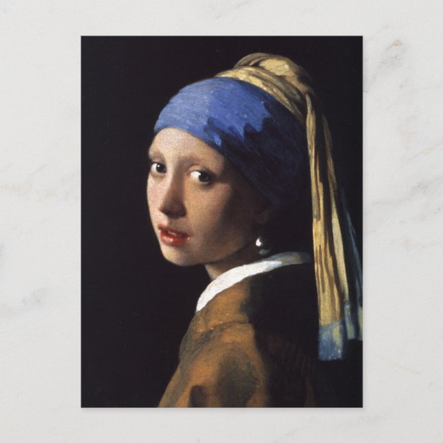 Carte Postale La fille avec la boucle d'oreille de perle (Devant)