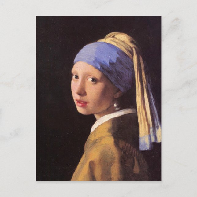Carte Postale La fille avec la perle d'oreille par Vermeer (Devant)