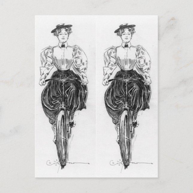 Carte Postale La fille de Gibson à vélo (Devant)