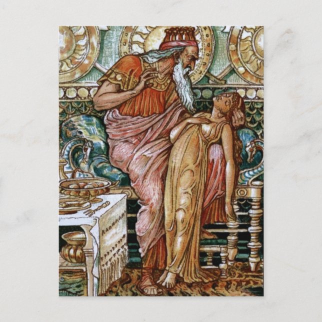 Carte Postale La Fille De Midas S'Est Transformée En Or (Devant)