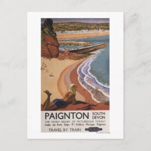 Carte Postale La fille des chemins de fer britanniques qui regar