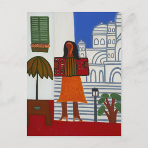 Carte Postale La fille tzigane devant le Sacre Coeur 2006