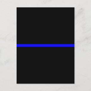 Carte Postale La fine ligne bleue symbolique sur fond noir uni