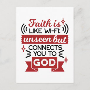 Carte Postale La foi est comme le Wi-Fi : invisible mais vous co