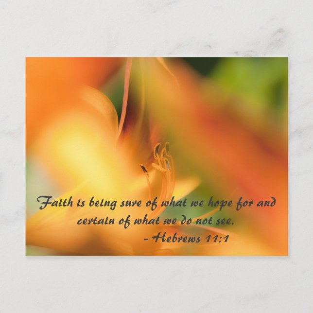 Carte Postale La foi est d'être sûr de ce que nous espérons ... (Devant)