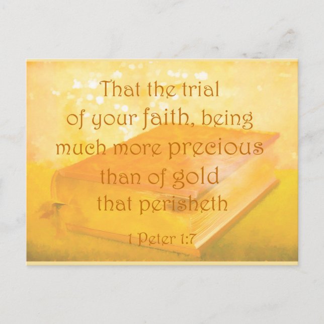 Carte Postale La foi plus précieuse que la Bible d'or (Devant)