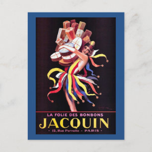 Carte Postale La Folie Des Bonbons Jacquin Publicité Vintage