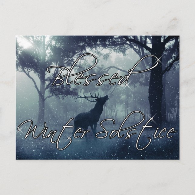 Carte Postale La forêt d'hiver Béni Solstice d'hiver (Devant)