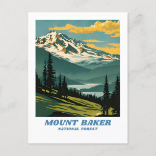 Carte Postale La Forêt nationale du Mont Baker illustration rétr