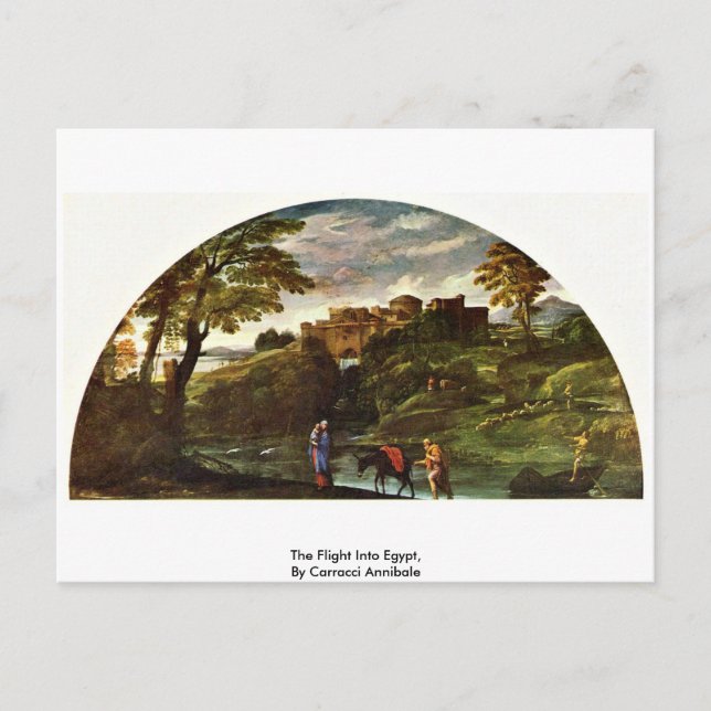Carte Postale La Fuite en Égypte, par Carracci Annibale (Devant)
