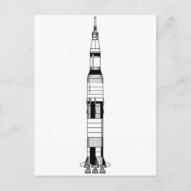 Carte Postale La fusée Saturn V (Devant)