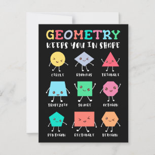Carte Postale La géométrie vous maintient en forme - Humour math