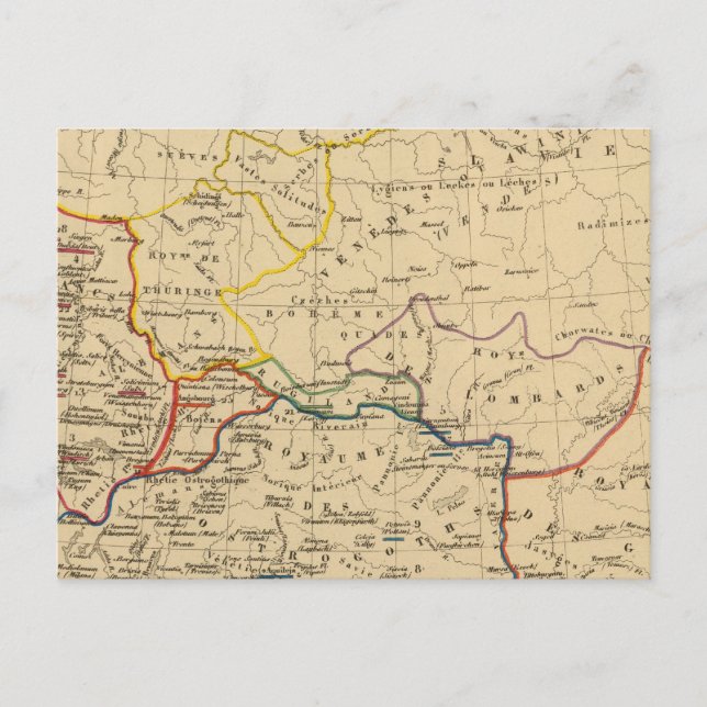 Carte Postale La Germanie a la fin du 5e siecle (Devant)