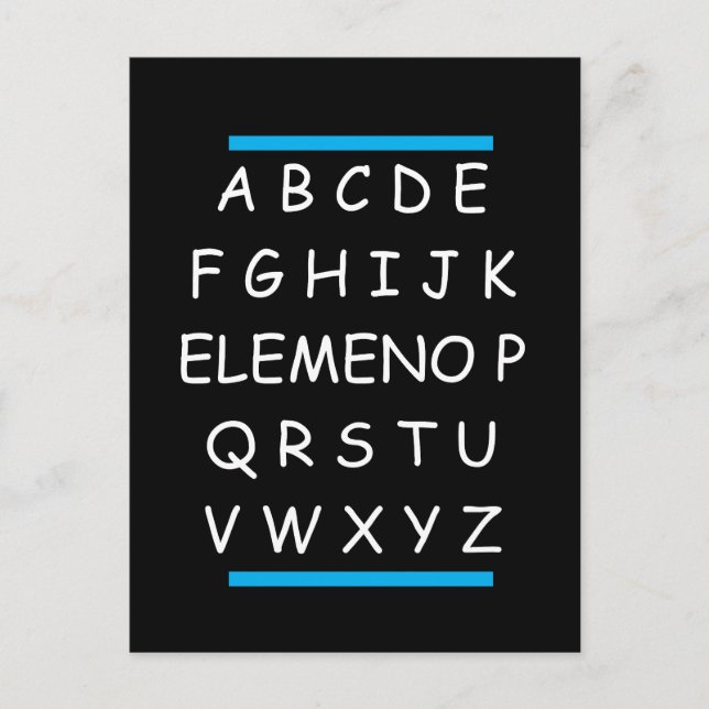 Carte Postale La grammaire sarcastique drôle d'ABC (Devant)