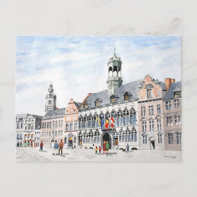Carte Postale La Grand-Place, Mons, Belgique (Devant)