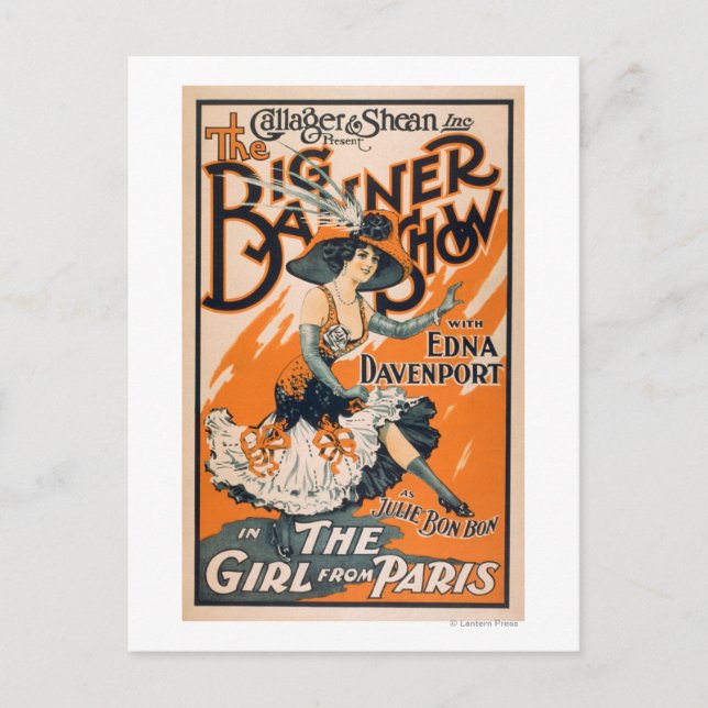 Carte Postale La Grande Bannière "La fille de Paris" (Devant)
