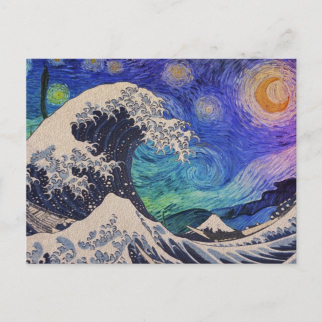 Carte Postale La grande nuit étoilée de la vague (Devant)