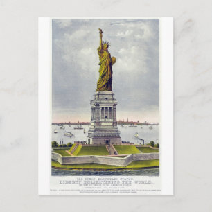 Carte Postale La Grande Statue Bartholdi de Liberty Currie Ives