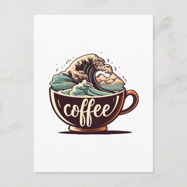 Carte Postale La Grande Vague De Café (Devant)