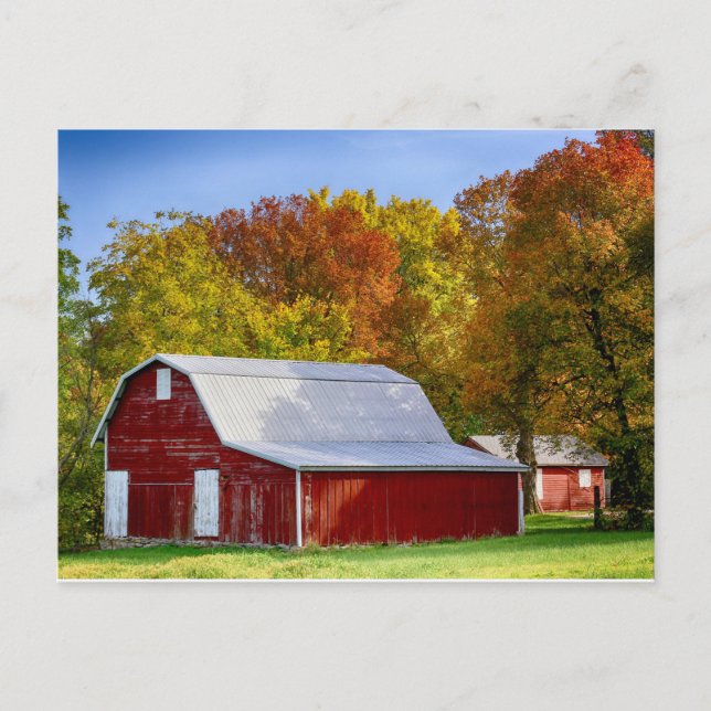 Carte Postale La grange d'automne (Devant)