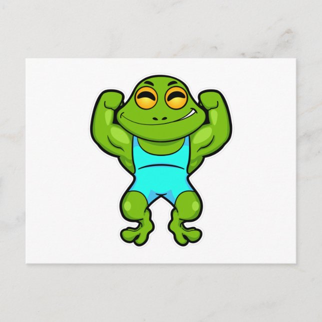 Carte Postale La grenouille comme culturiste au Bodybuilding (Devant)