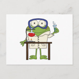 Carte Postale La grenouille dans le laboratoire scientifique