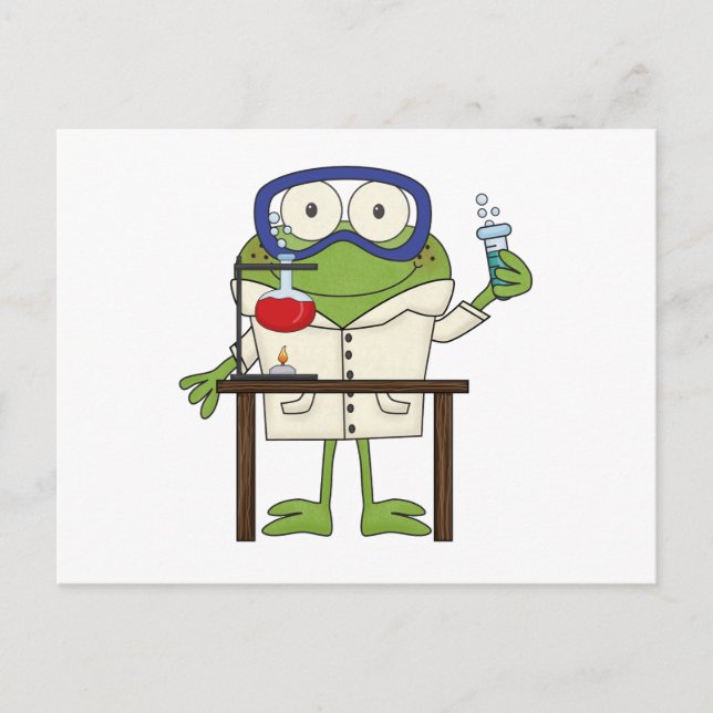 Carte Postale La grenouille dans le laboratoire scientifique (Devant)